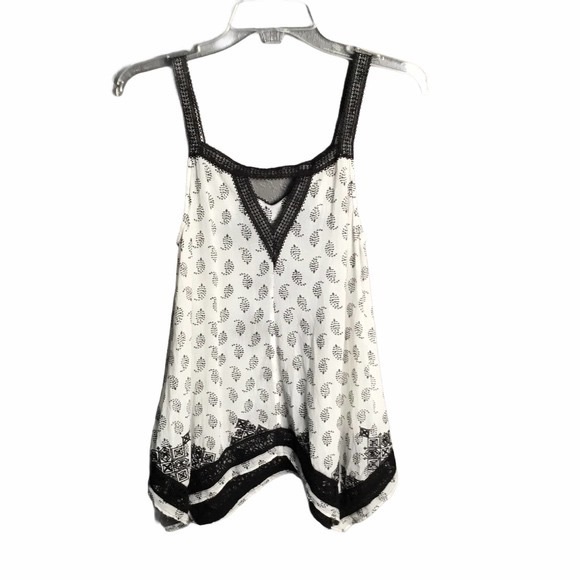 Vintage Lucky Brand Embroidered Scarf Print Sleeveless Swing Top - Picture 3 of 6